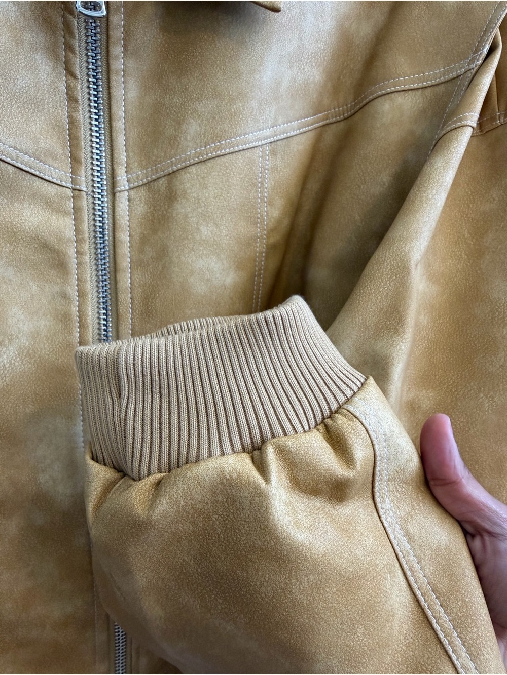 Lioness Mustard Suede Zip-Up Bomber Jacket - Women's - Picture 7 of 7